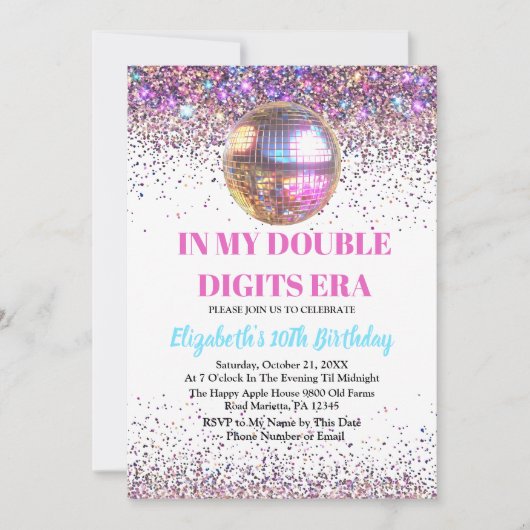 Trendy in mijn dubbele cijfers tijdperk verjaardag kaart (Voorkant)