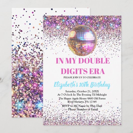 Trendy in mijn dubbele cijfers tijdperk verjaardag kaart (Voorkant / Achterkant)