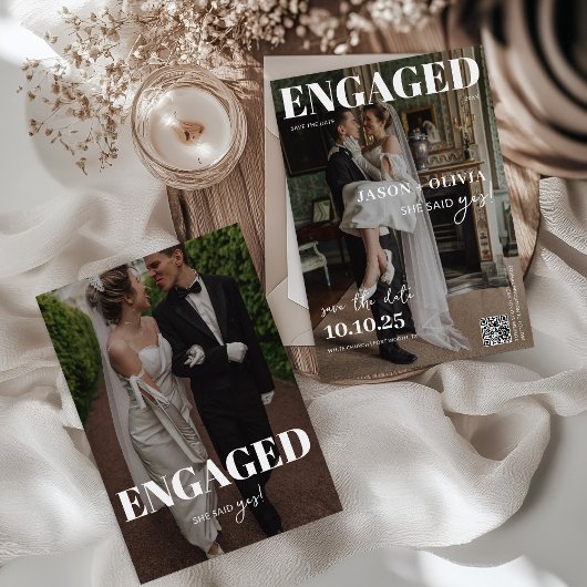 Trendy in stijl magazine Hoesje bruiloft Save The Date