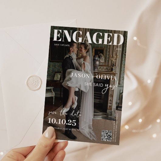 Trendy in stijl magazine Hoesje bruiloft Save The Date