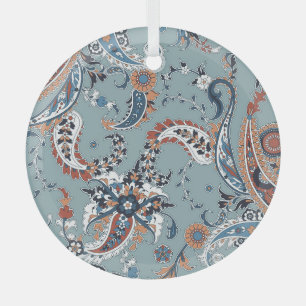 Trendy Indiase paisley: naadloze achtergrond. Glas Ornament