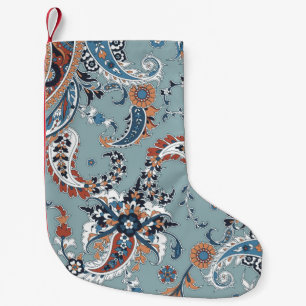 Trendy Indiase paisley: naadloze achtergrond. Kleine Kerstsok