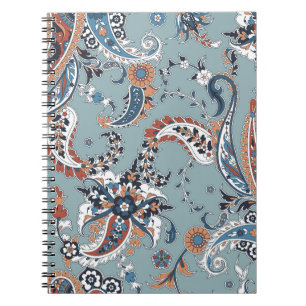 Trendy Indiase paisley: naadloze achtergrond. Notitieboek