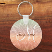 Trendy Indische zomerdye patroon monogram Sleutelhanger (Voorkant)