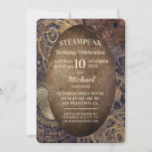 Trendy Industrial Steampunk Party Invitation Kaart (Voorkant)