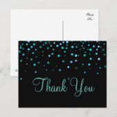 Trendy Inexpensiv Blue Glitter Black Hartelijk dan Briefkaart (Voorkant / Achterkant)