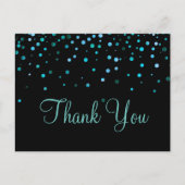 Trendy Inexpensiv Blue Glitter Black Hartelijk dan Briefkaart (Voorkant)