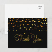 Trendy Inexpensiv Gold Glitter Black Hartelijk dan Briefkaart (Voorkant / Achterkant)