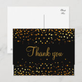 Trendy Inexpensiv Gold Glitter Black Hartelijk dan Briefkaart (Voorkant / Achterkant)
