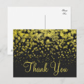 Trendy Inexpensiv Gold Glitter Black Thank You Briefkaart (Voorkant / Achterkant)