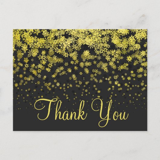 Trendy Inexpensiv Gold Glitter Black Thank You Briefkaart (Voorkant)