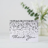 Trendy Inexpensiv Gold Glitter Black Thank You Pos Briefkaart (Staand voorkant)