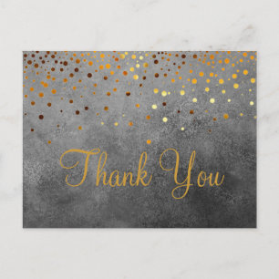 Trendy Inexpensiv Gold Glitter Blue Hartelijk dank Briefkaart