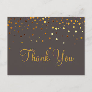 Trendy Inexpensiv Gold Glitter Blue Hartelijk dank Briefkaart