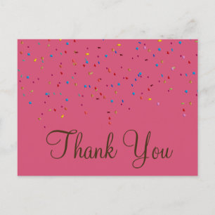 Trendy Inexpensiv Gold Glitter Pink Hartelijk dank Briefkaart