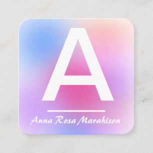 *~* Trendy INITIAAL Abstract QR LOGO FOTO Violet Vierkante Visitekaartje