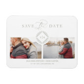 Trendy Initiaal Chic Ornament Sophisticated Weddin Magneet (Horizontaal)