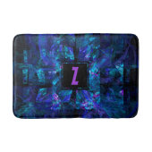 Trendy Initiaal Letter Monogram Shimmering Blue Badmat (Voorkant)