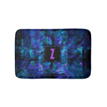 Trendy Initiaal Letter Monogram Shimmering Blue