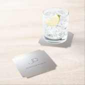 Trendy Initiaal Monogram Gold Silver Sjabloon Kartonnen Onderzetters (Insitu)