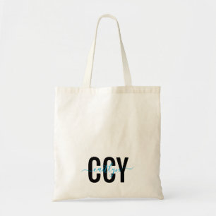 Trendy Initiaal Monogram met de Naam van het Manus Tote Bag