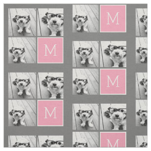 Trendy Instagram-fotocollage met aangepast monogra Stof
