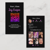 Trendy ,Instagram Fotocollage QRcode Business C Visitekaartje (Voorkant / Achterkant)