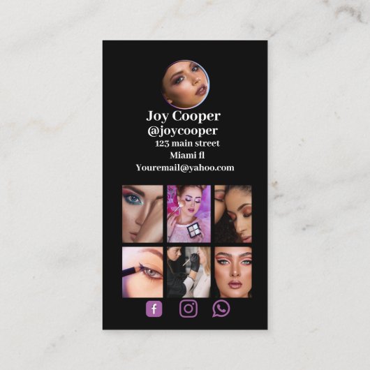 Trendy ,Instagram Fotocollage QRcode Visitekaartje (Achterkant)