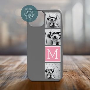 Trendy Instagram Photo Collage Custom Monogram Case-Mate iPhone Case