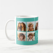 Trendy Instagram Photo Collage Custom Monogram Koffiemok (Links)