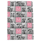 Trendy Instagram Photo Collage Custom Monogram Medium Cadeauzakje (Voorkant)