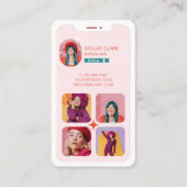 Trendy Instagram Volg mij Photo Grid Design Visitekaartje (Voorkant)