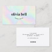 Trendy Iridescent Abstracte Makeup Artist Visitekaartje (Voorkant / Achterkant)