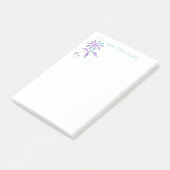 Trendy iriserende bloem, doe-het-zelf naam/bericht post-it® notes (Schuin)