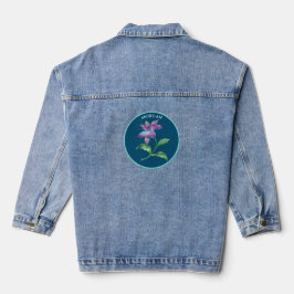 Trendy iriserende bloem, Ocean Blue Circle, naam Denim Jacket