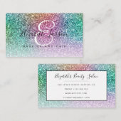Trendy iriserende glitter make-up artiest haar sal visitekaartje (Voorkant / Achterkant)
