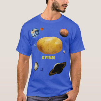 Trendy is aardappel met zonnestelsel t-shirt