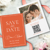Trendy Italiaanse Zonsondergang Oranje Qr Code Fot Save The Date