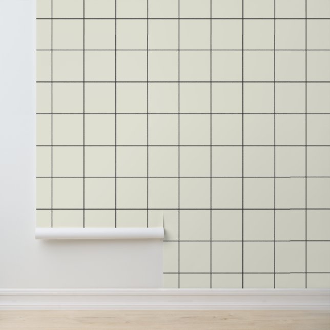 Trendy Ivory Wit 6" Grid Behang (Applicatie)