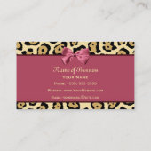 Trendy Jaguar print met roze lint Visitekaartje (Achterkant)