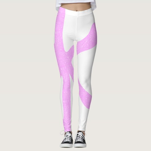 Trendy Japans Roze Sparkles Party Leggings (Voorkant)