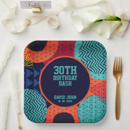 Trendy jaren 1080 Retro Volwassen Verjaardag Papieren Bordje