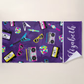 Trendy jaren tachtig Paarse Strandlaken (Voorkant)