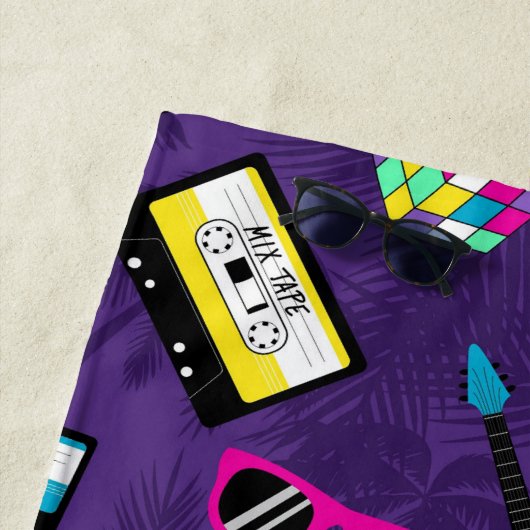 Trendy jaren tachtig Paarse Strandlaken (In situ)