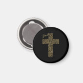 Trendy Jesus Gold Cross Black Magneet (Voorkant / Achterkant)