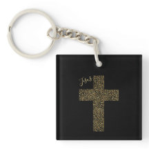 Trendy Jesus Gold Cross Black