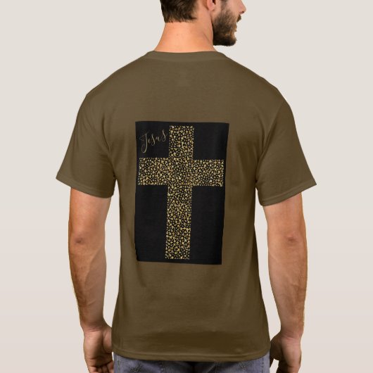 Trendy Jesus Gold Cross T-shirt (Achterkant)