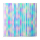 Trendy jeugdige moderne blauwe roze iriserende str tegeltje (Voorkant)