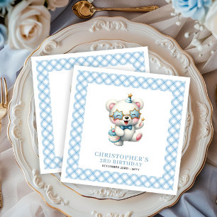 Trendy Jongens Verjaardag Servetten Teddybeer Ball