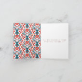 Trendy "Joy" Boho Bauble Fotokerst Feestdagen Kaart (Binnen)